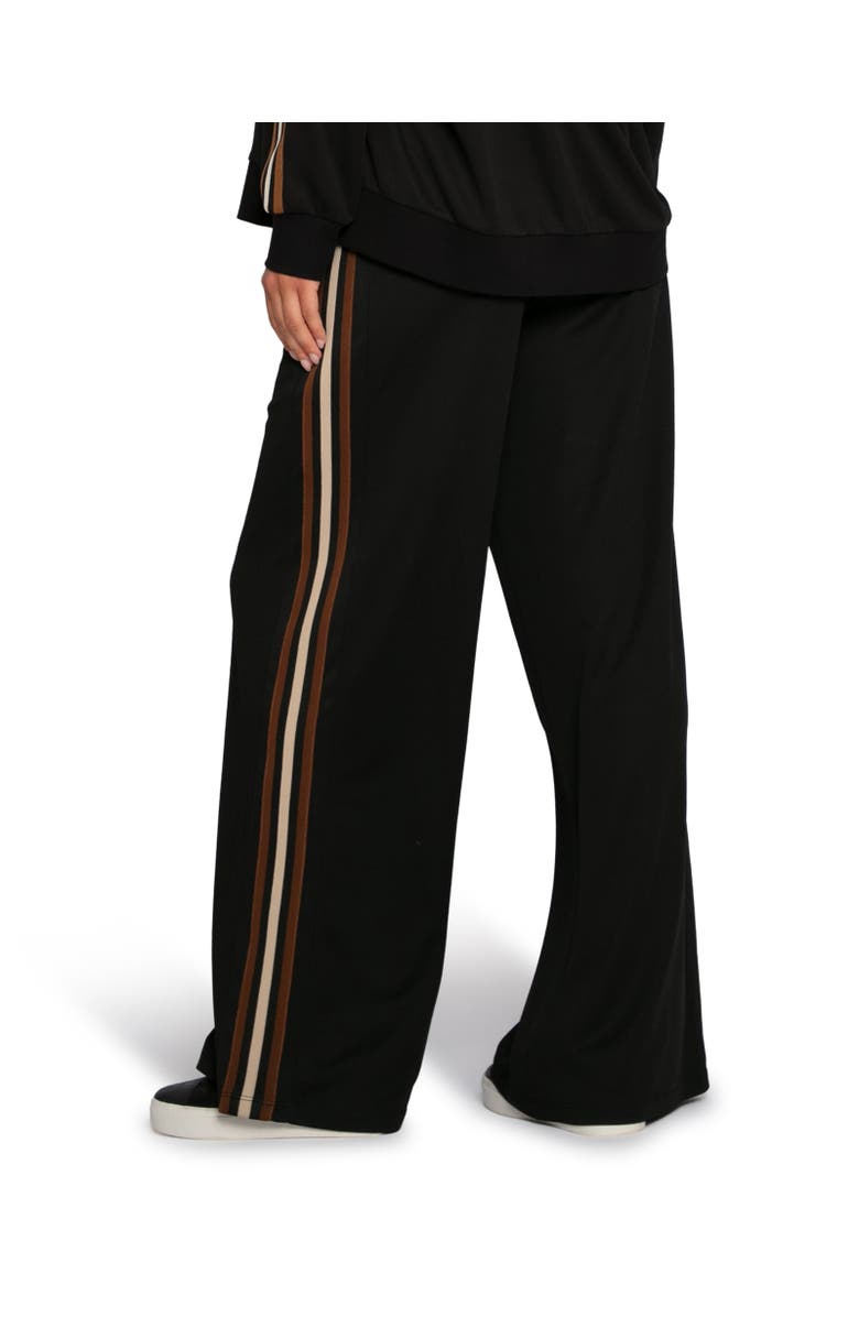 Belle & Bloom Beach Front Striped Wide Leg Pants, Alternate, color, Black