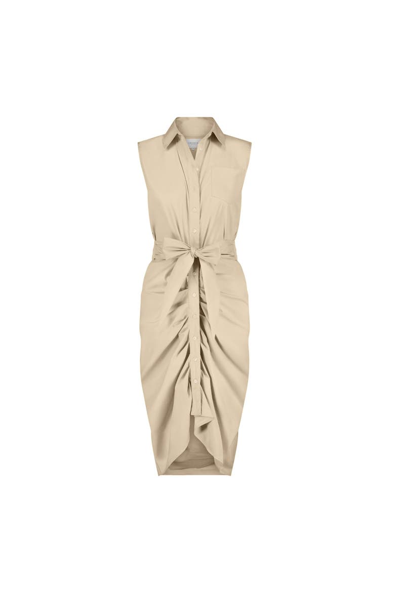 The Sleeveless Wrap Front Dress, Alternate, color, Taupe