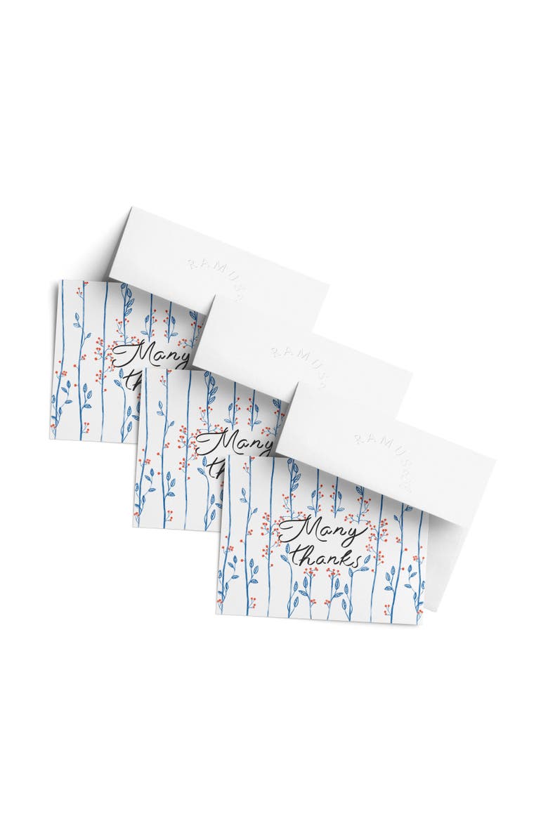 Ramus & Co Thank You Greeting Card Pack (3ct) "Many Thanks Flower Cascade", Main, color, Multi-Pack
