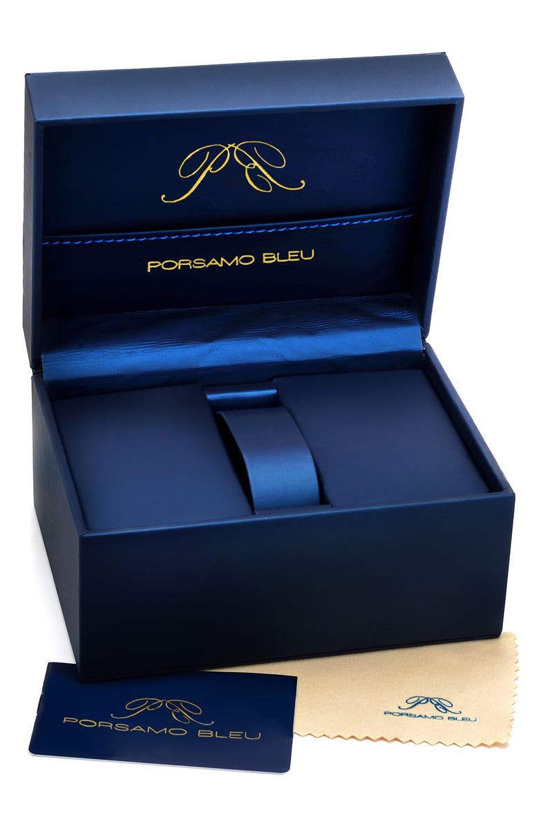 PORSAMO BLEU Men's Martin Croc Embossed Leather Strap Watch, 46mm, Alternate, color,