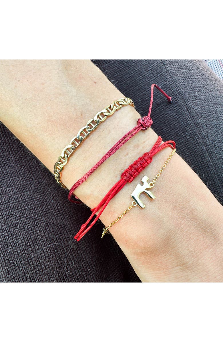 Outofoffice Gold Jewish Charm Bracelet, Alternate, color, Gold