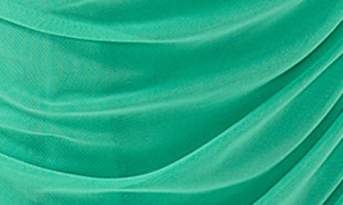 AFRM AFRM BELMONT OFF THE SHOULDER RUCHED MESH MIDI DRESS