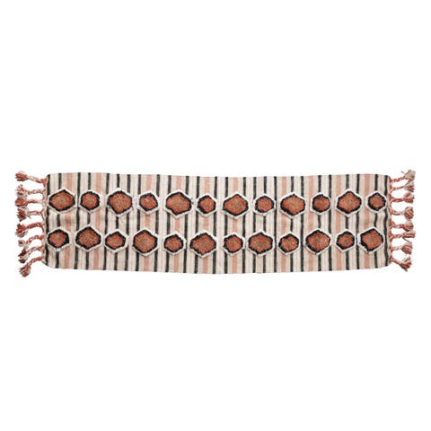 Floor Runner with Braided Tassels