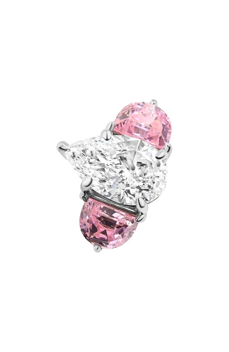 Bliss Diamond Certified 15.40Ct Pear Shape Diamond Pink Topaz Engagement Ring Gold Lab Grown, Alternate, color, 