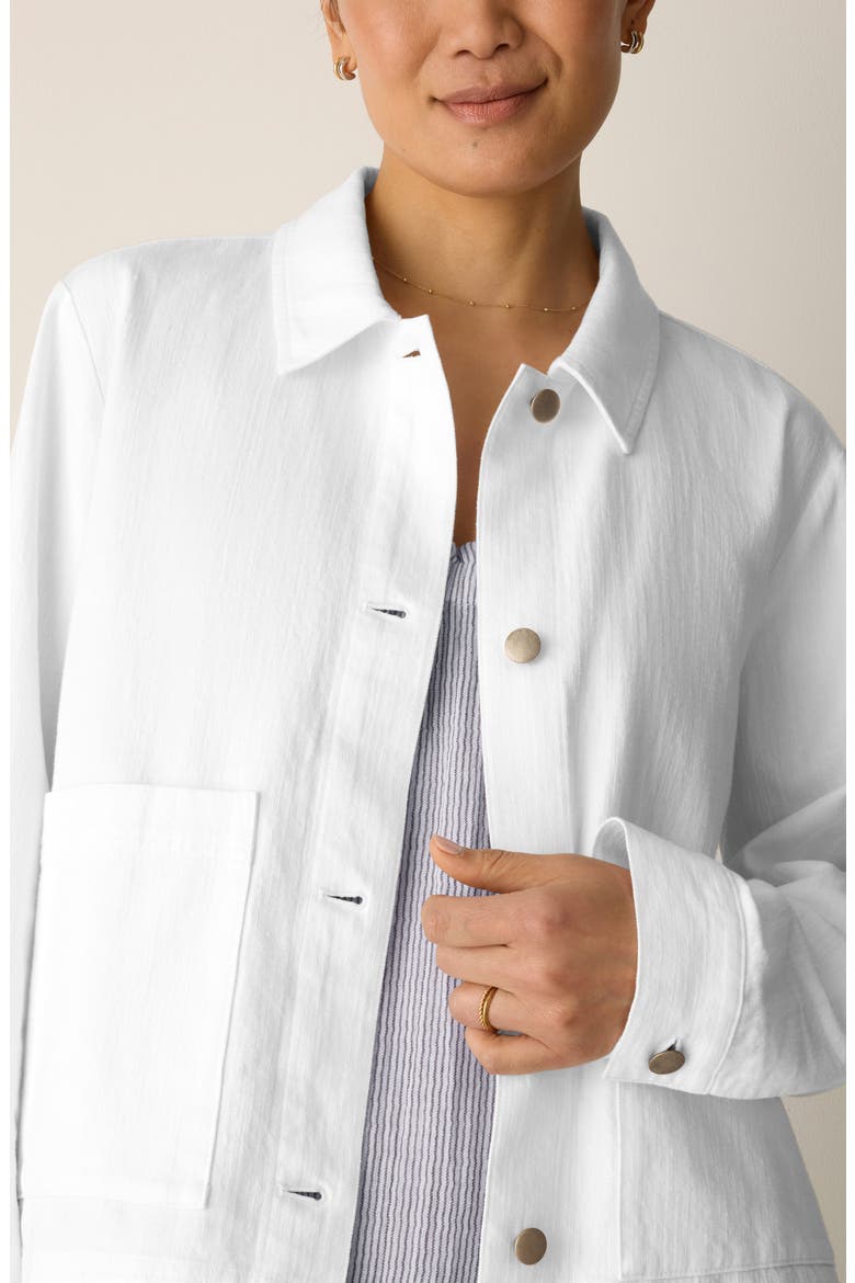 Classic Collar Organic Cotton & Organic Linen Jacket, Alternate, color, WHITE