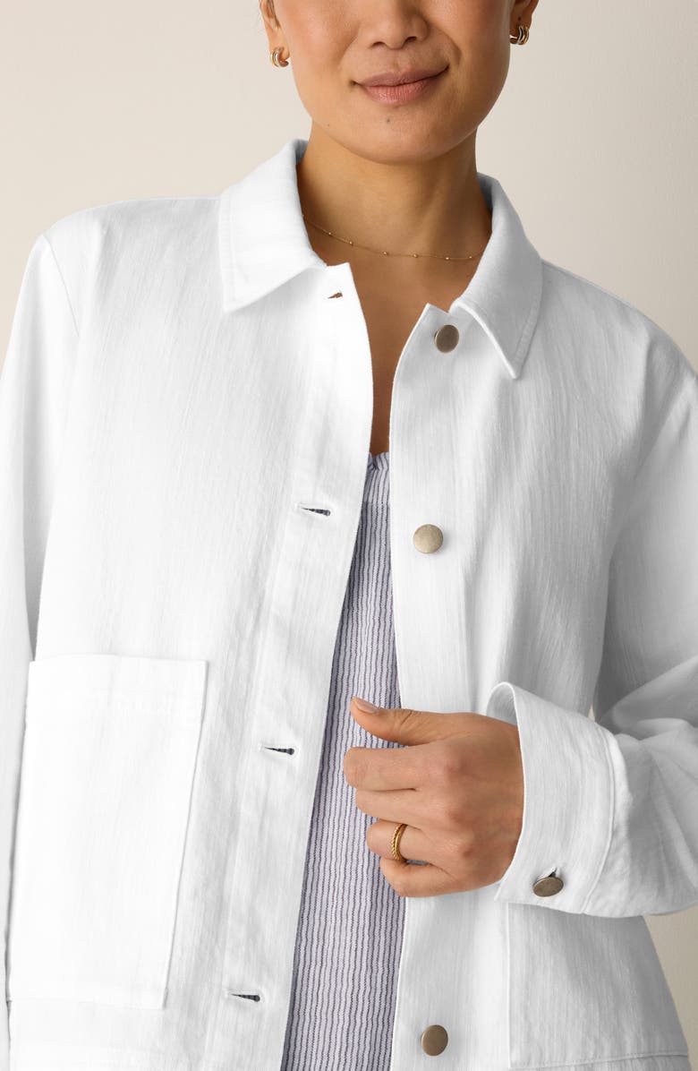 Eileen Fisher Classic Collar Organic Cotton & Organic Linen Jacket, Alternate, color,