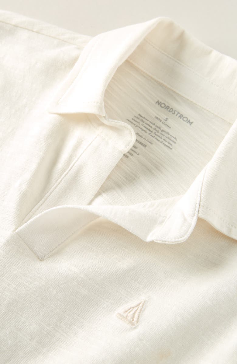 Nordstrom Kids' Johnny Collar Cotton Polo, Alternate, color, Ivory Egret