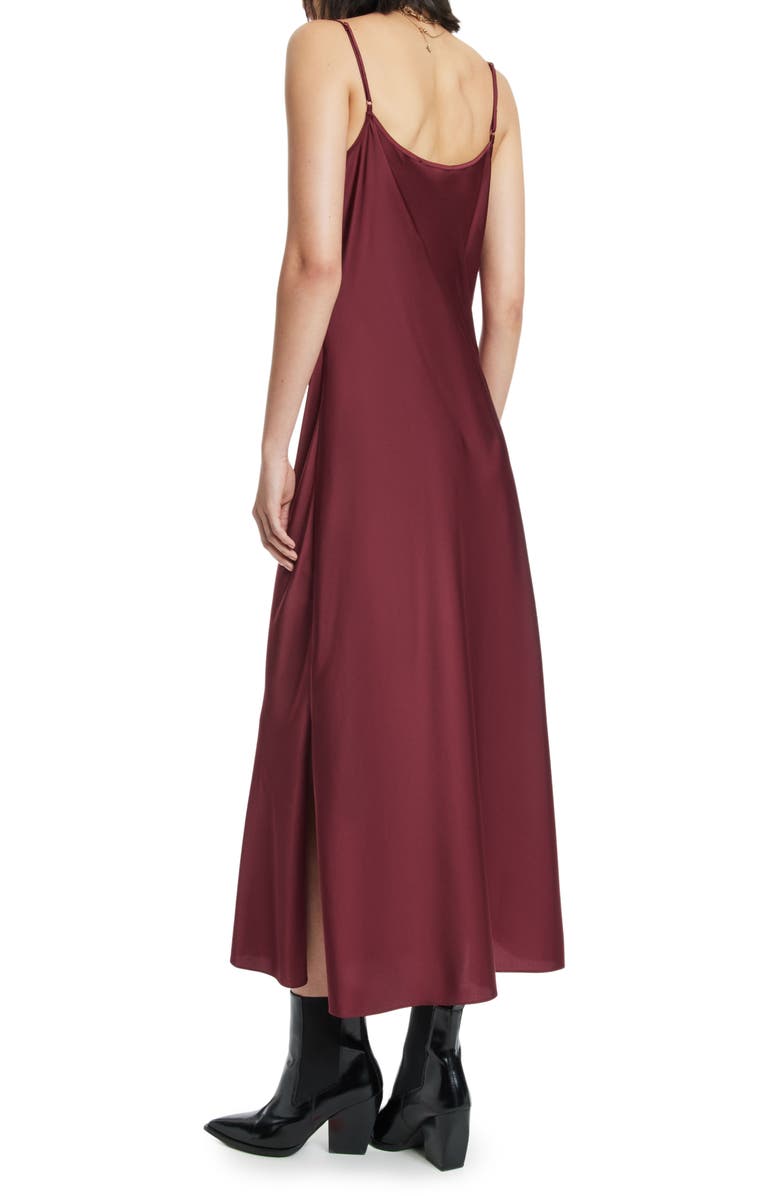 AllSaints Hadley Satin Slipdress, Alternate, color, Winter Orchid Red