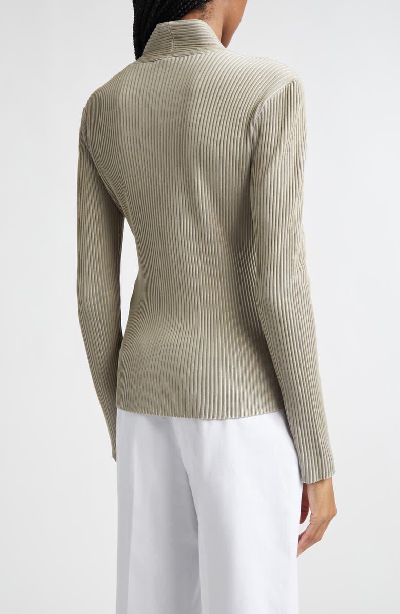 Giorgio Armani Rib V-Neck Cardigan, Alternate, color, Tan