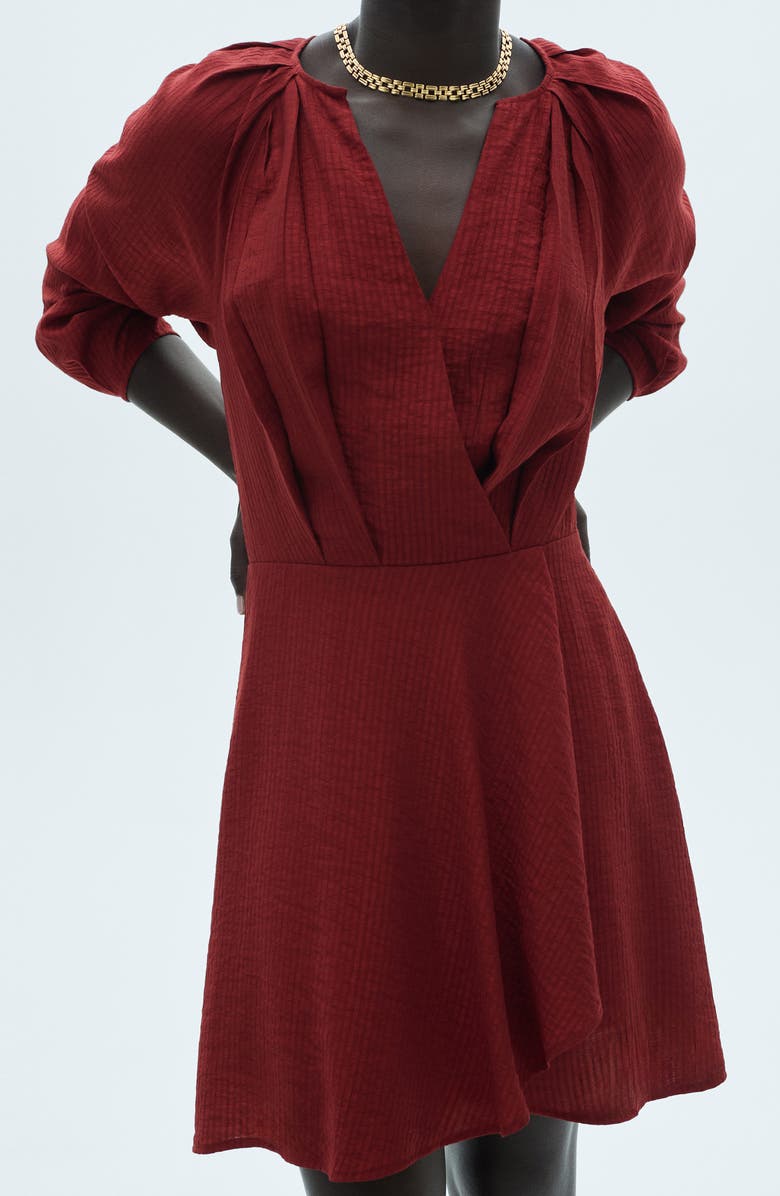 MANGO Textured Long Sleeve Dress, Alternate, color,