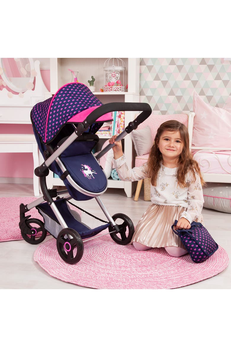 Vario Doll Pram with Adjustable Reversible Handle, Holds Dolls up to 52cm, Main, color, Multicolored