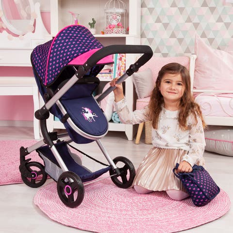 Vario Doll Pram with Adjustable Reversible Handle, Holds Dolls up to 52cm