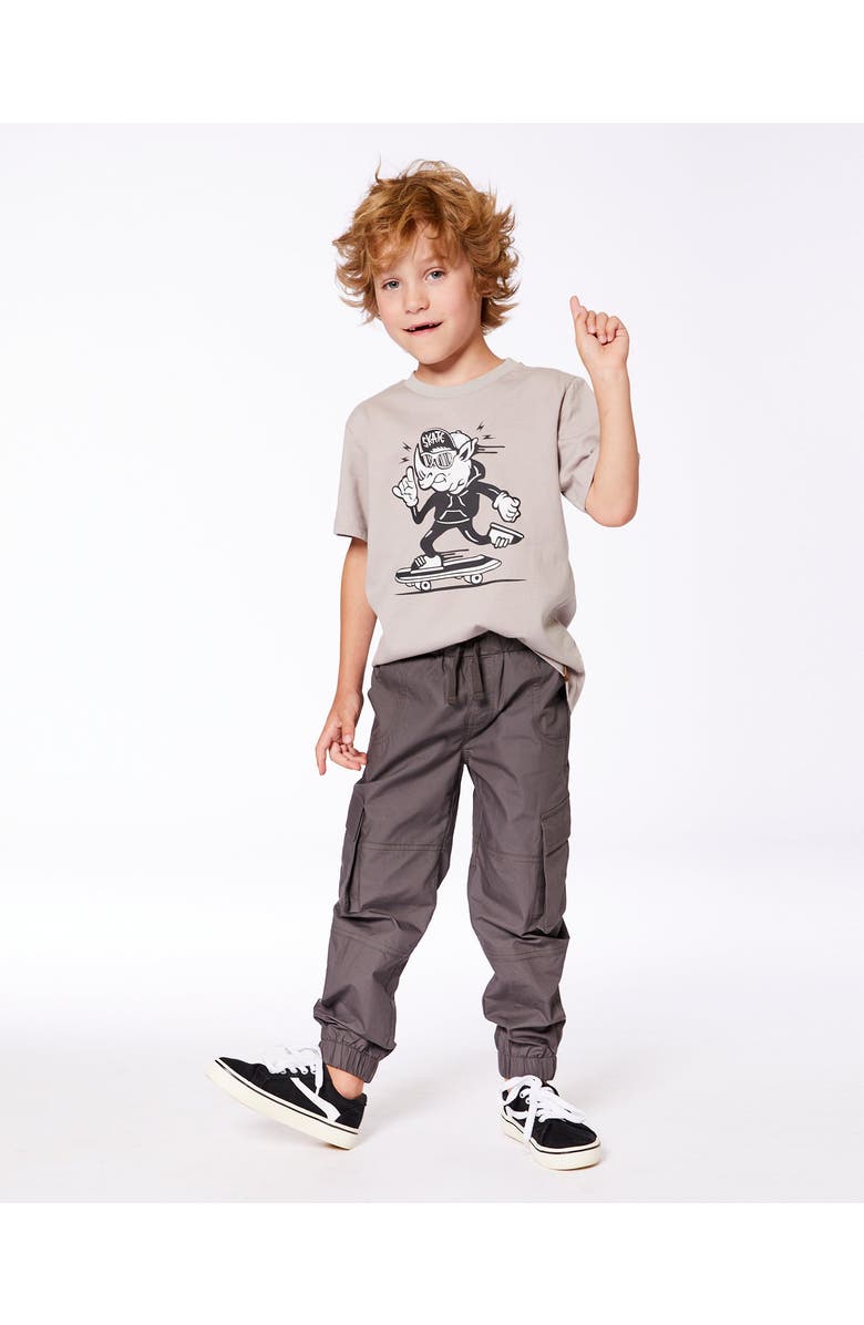 Deux par Deux Boy's Parachute Cargo Pocket Jogger Pants Dark Gray, Alternate, color, 