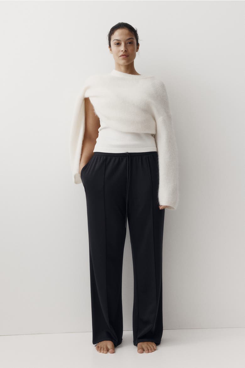 Wide Crease-front Joggers, Main, color, Black
