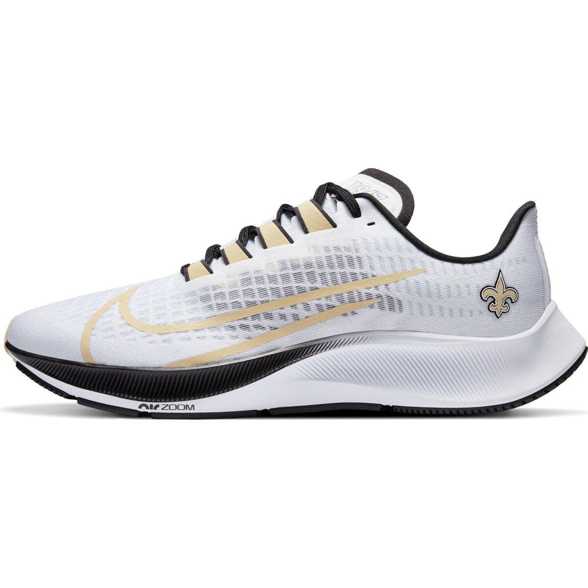 Nike Unisex Nike White New Orleans Saints Zoom Pegasus 37 Running Shoe, Main, color, 