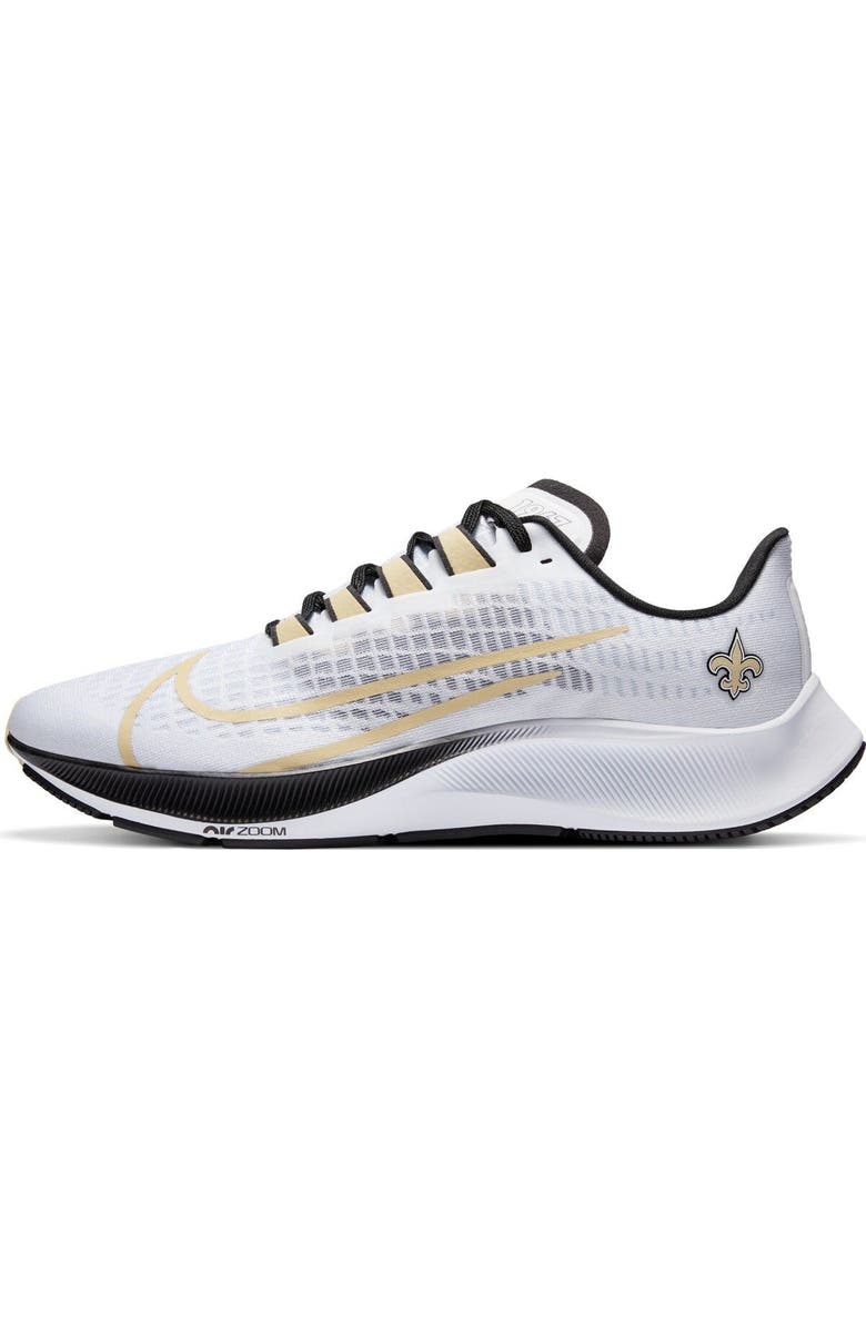Nike Unisex Nike White New Orleans Saints Zoom Pegasus 37 Running Shoe, Main, color,