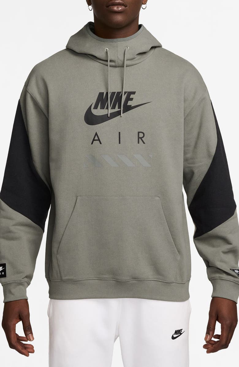 Nike Air Fleece Pullover Hoodie, Main, color, Light Army/ Black