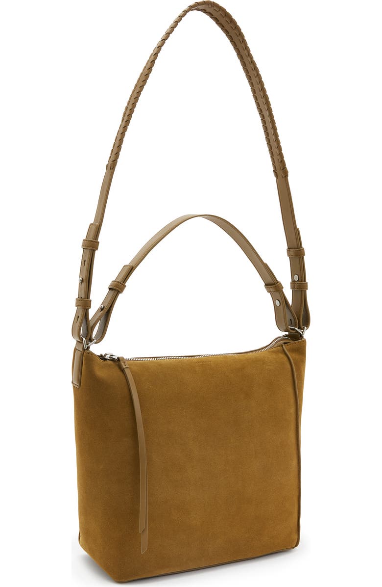 AllSaints Kita Suede Messenger Crossbody Bag, Alternate, color,