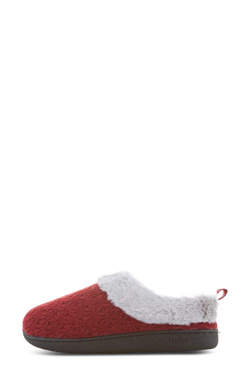 Floopi Knit Faux Fur Lined Slipper In Burgundy