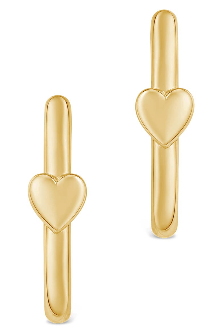 Heart Mini Square Huggie Hoop Earrings, Alternate, color, GOLD