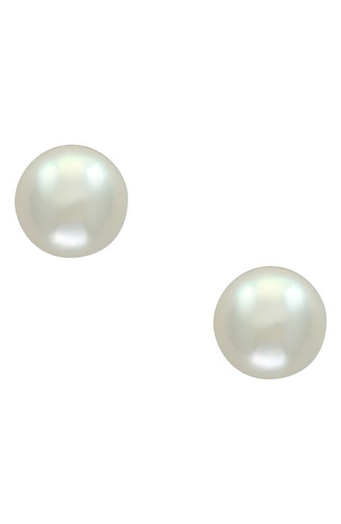 14K Yellow Gold Akoya 6x6.5mm Pearl Stud Earrings
