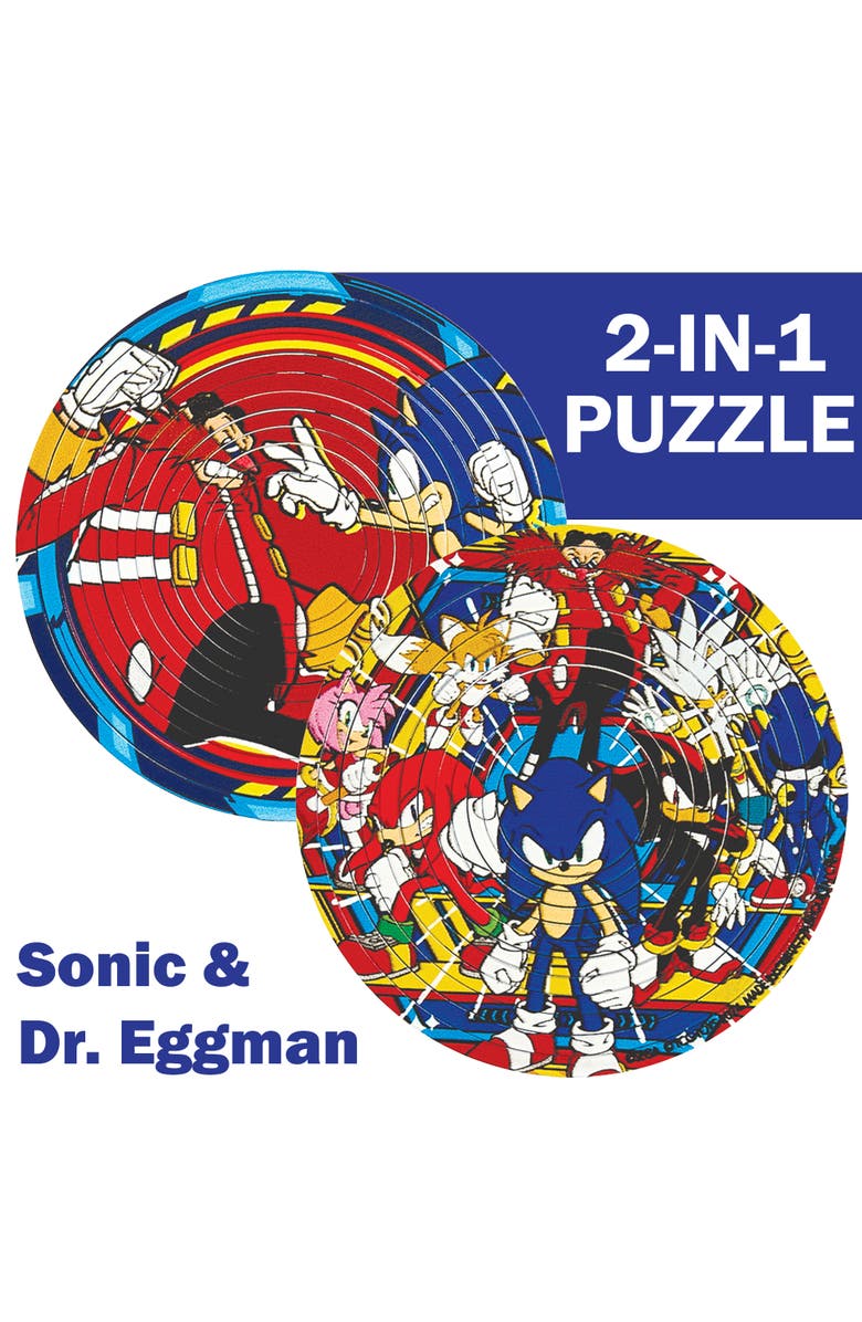 Spin Flip Sonic & Dr. Eggman 2In1 Doublesided Puzzle,8+, Alternate, color,