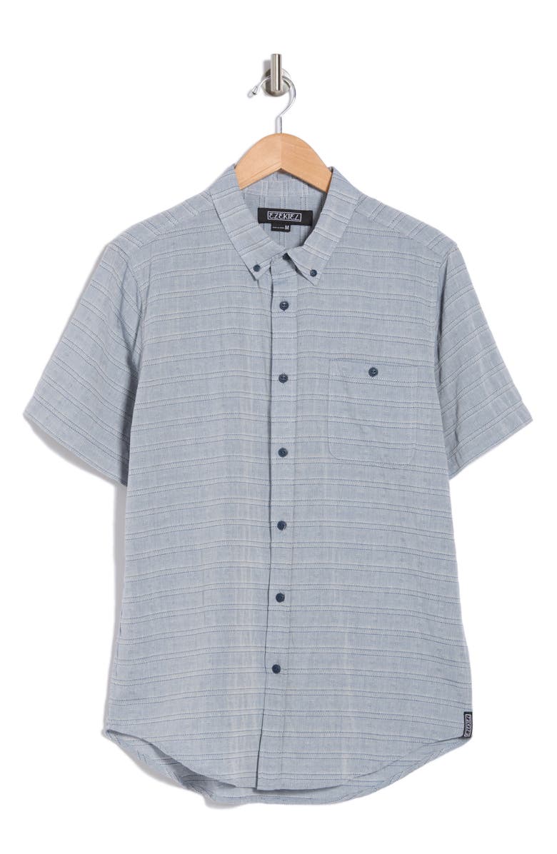 Ezekiel Hawke Short Sleeve Cotton Button-Down Shirt, Alternate, color, 