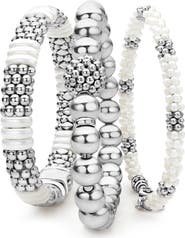 LAGOS Set of 3 Sterling Silver Caviar Bead Bracelets