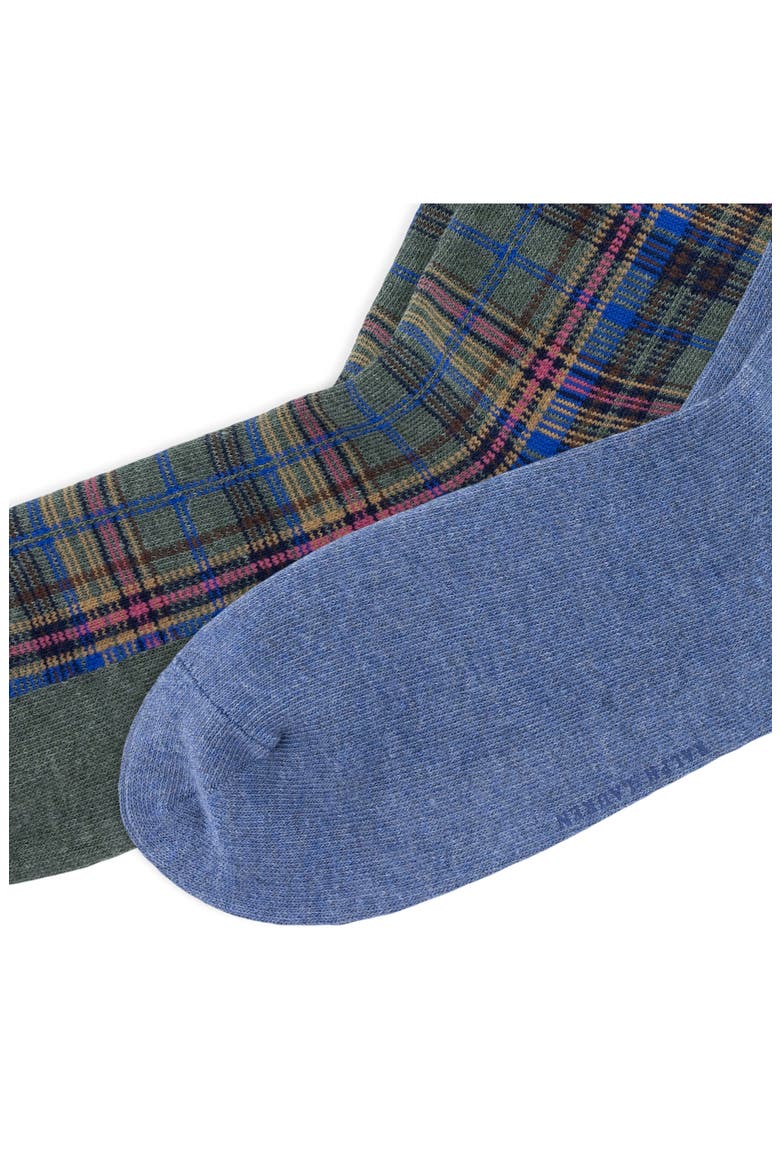Mallard & Plaid 2-Pack Crew Socks, Alternate, color, BLUEH