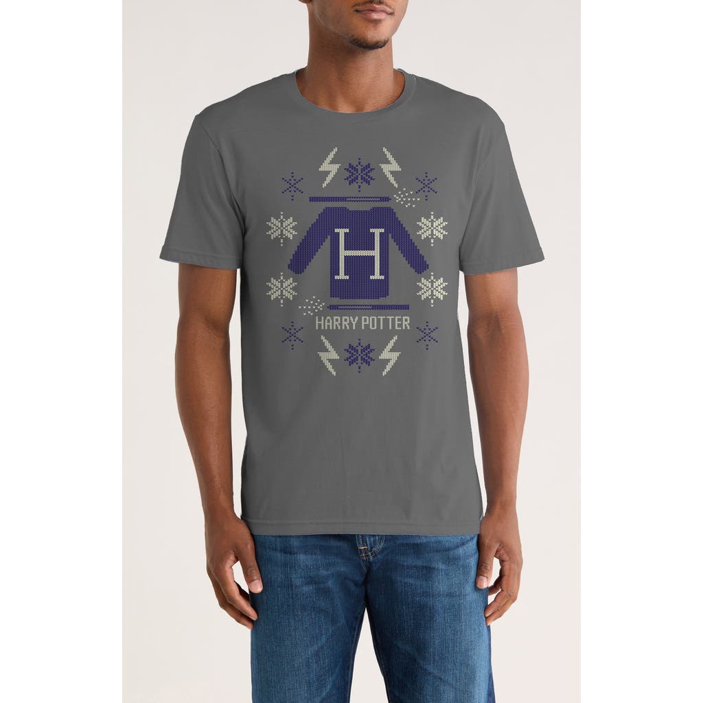 Monster Digital Harry Potter Blue Christmas Graphic T-shirt In Gray