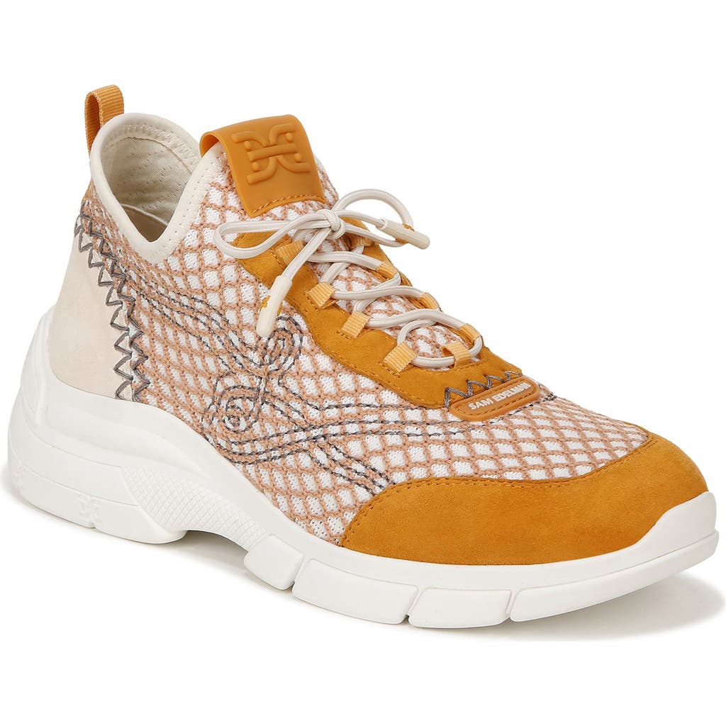 Sam Edelman Chelsie Knit Sneaker In Washed Daisy/dark Sunflower