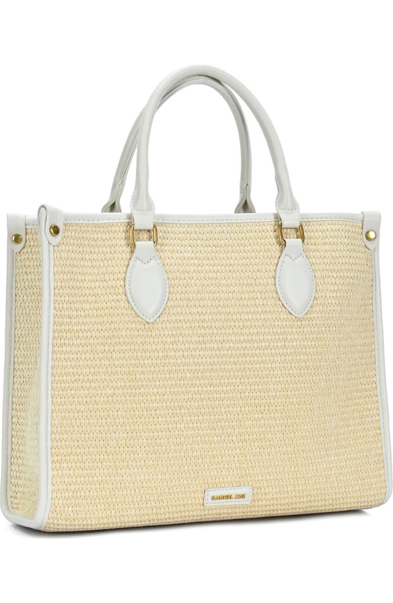 Rachel Zoe Raffia Contrast Tote Bag, Main, color, Cream-Bone