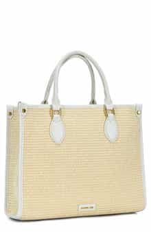 Rachel Zoe Raffia Contrast Tote Bag