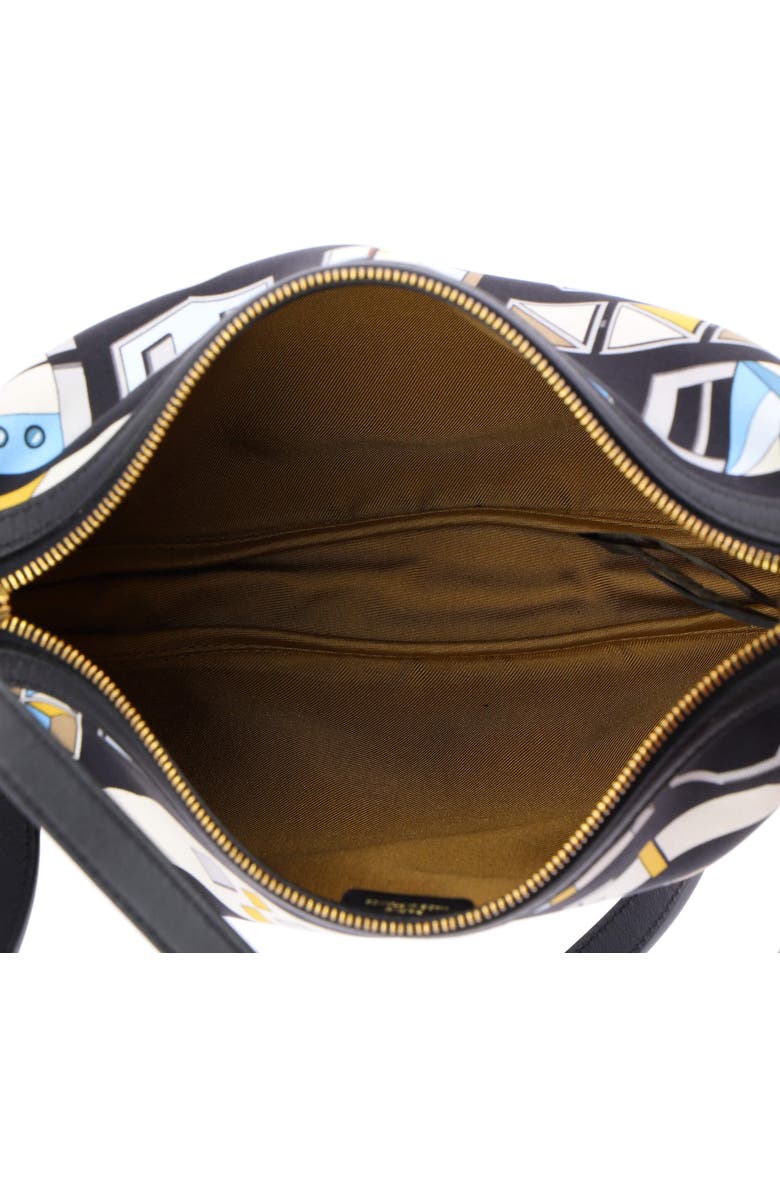 Pre-Owned Hermes Sursoie To Go Pouch Printed Silk and Leather, Alternate, color, Bleu Indigo