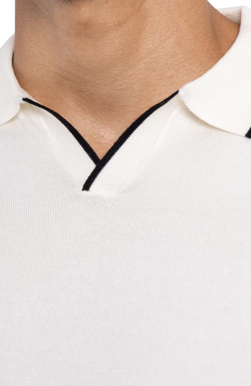 X-ray Xray V-neck Polo Sweater In Off White
