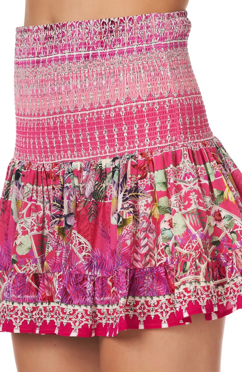 Camilla Crystal Embellished Silk Cover-Up Skirt, Alternate, color, 