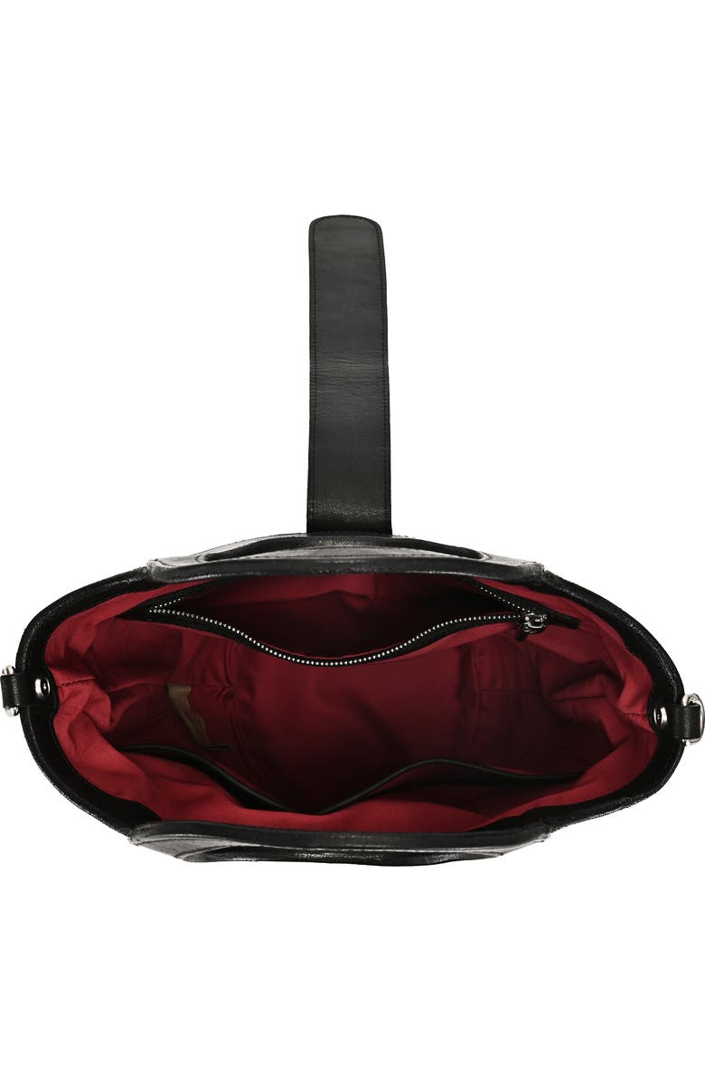 OLD TREND Lily Genuine Leather Structured Everyday Bucket Crossbody, Alternate, color, Black