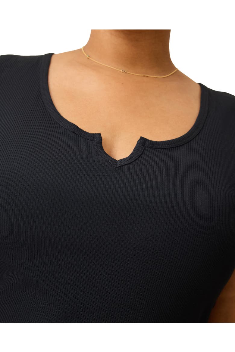 Ribbed Modal Notched Nursing T-Shirt, Alternate, color, Black