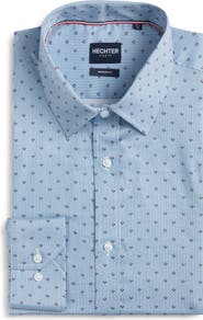DANIEL HECHTER Modern Fit Neat Check Cotton Dress Shirt
