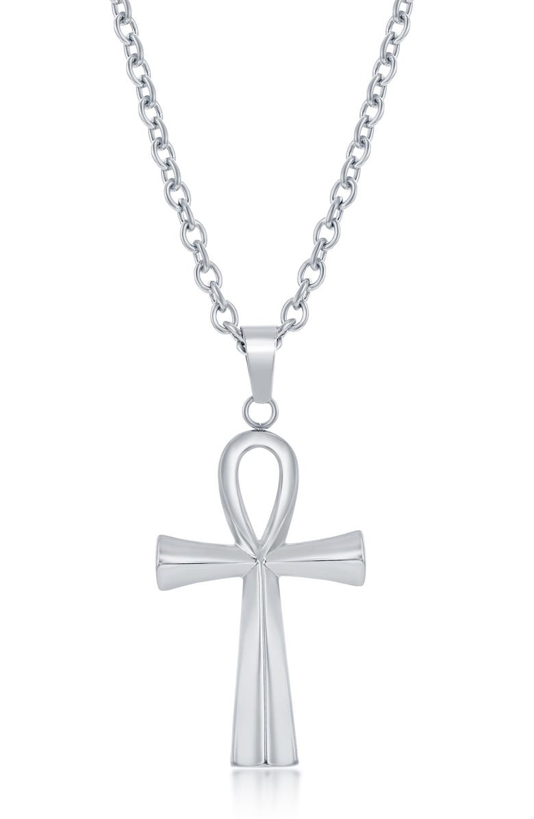 BLACKJACK Men's Ankh Cross Pendant Necklace, Main, color,