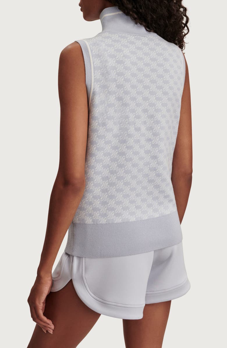 Varley Vincent Sleeveless Half Zip Jacquard Sweater, Alternate, color, Xenon Blue / White