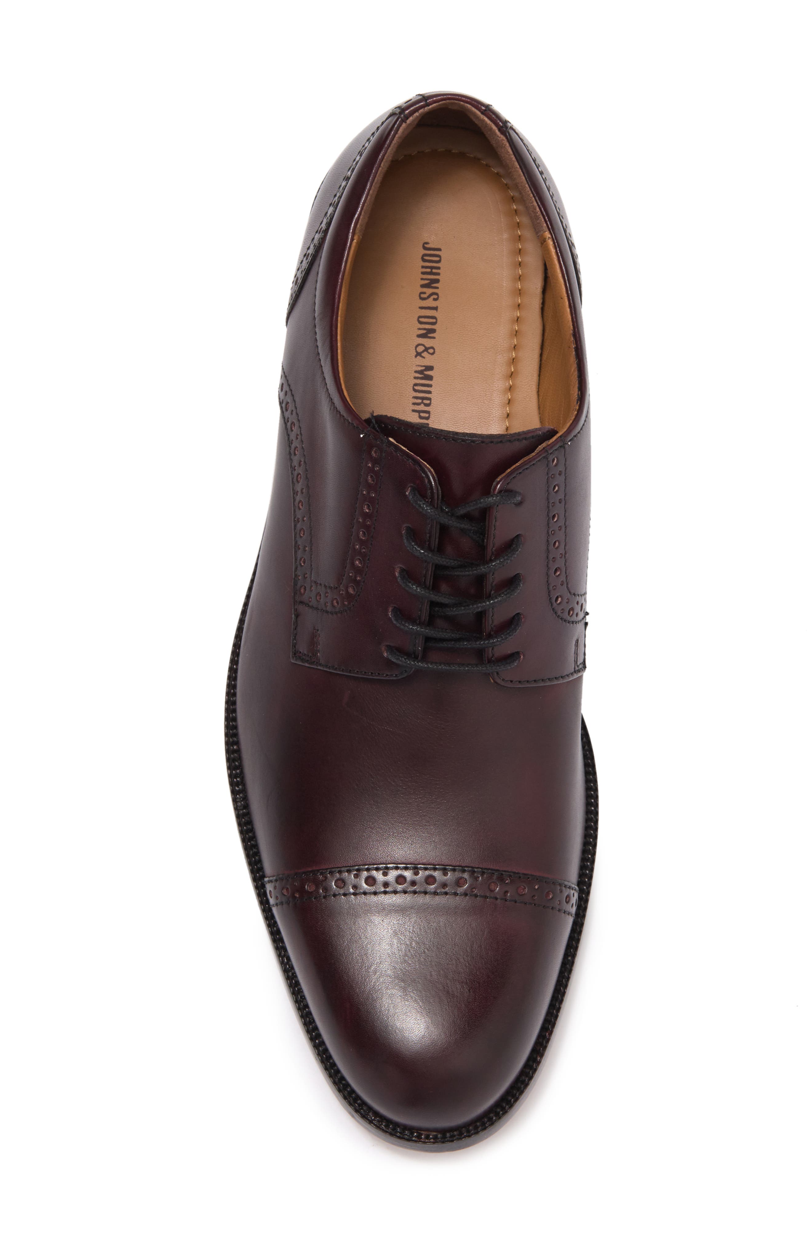 Johnston & Murphy Harmon Cap Toe Derby, Alternate, color, Burgundy
