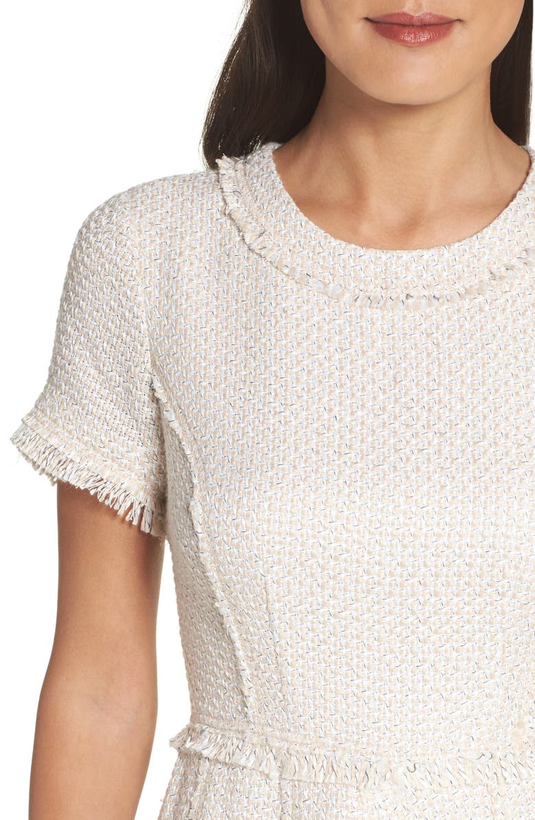 Eliza J Fringe Fit & Flare Dress, Alternate, color,