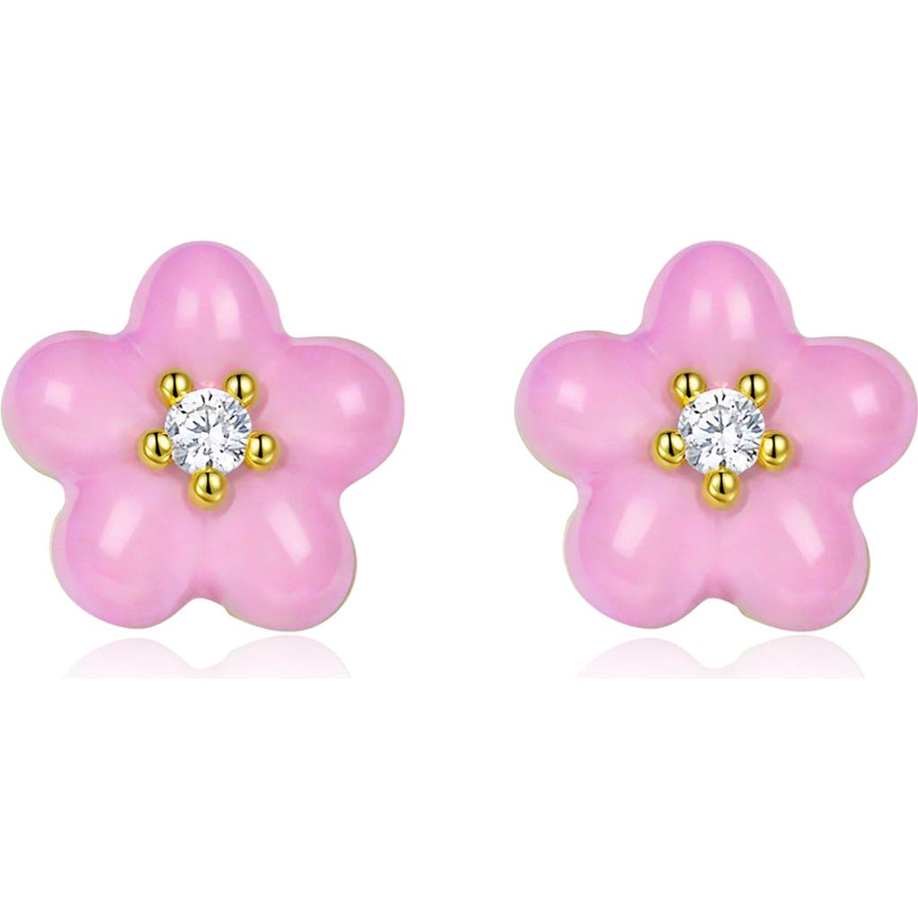 Anna Zuckerman Petit Daisy Earrings In Pink
