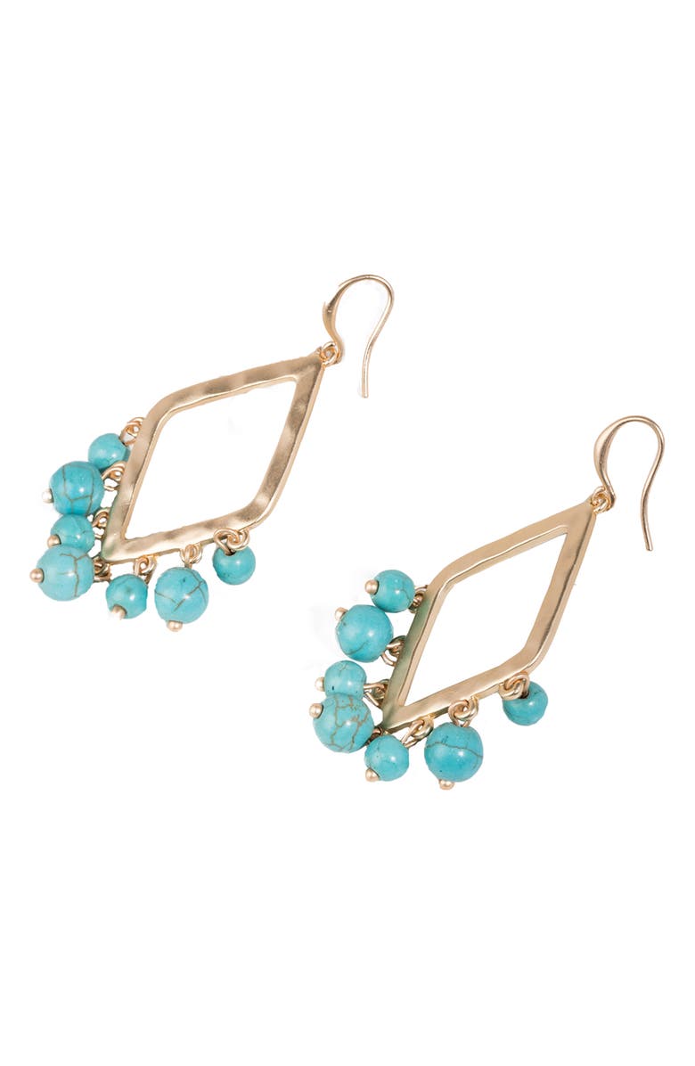 SAACHI Eternity Natural Stone Dangle Earrings, Alternate, color, Turquoise