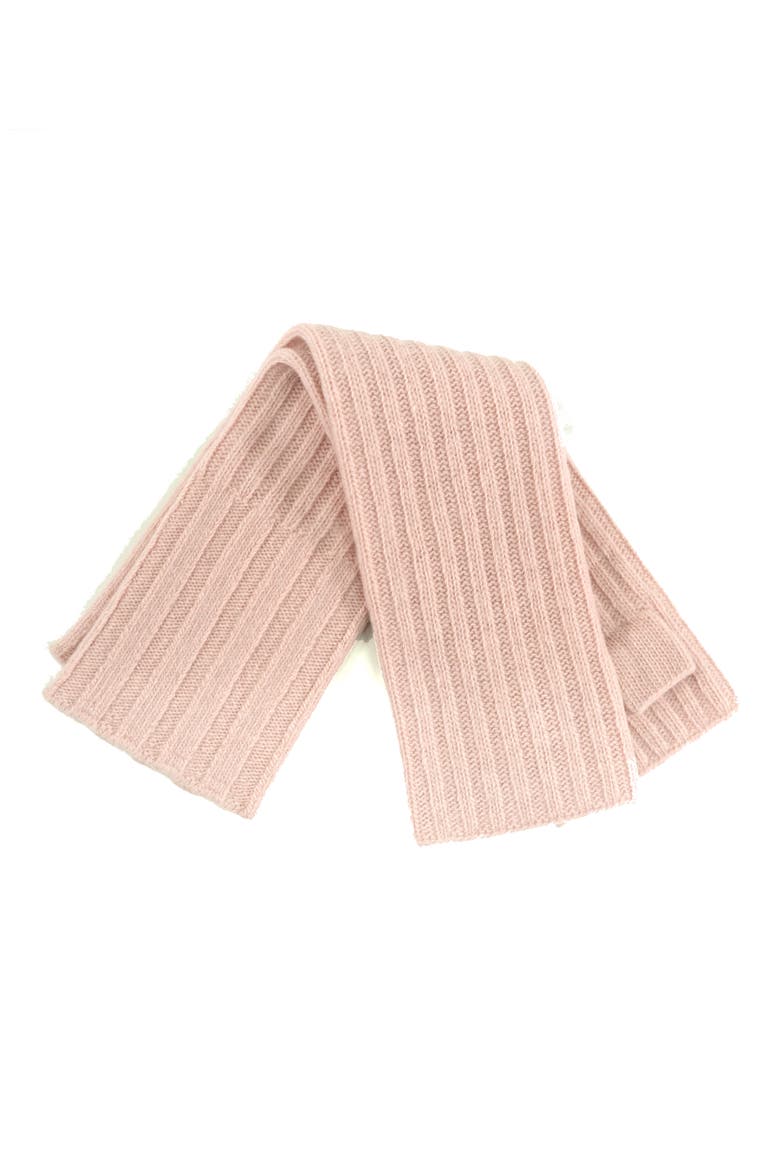 Ribbed Cashmere Fingerless Gloves, Alternate, color, POWDER PINK