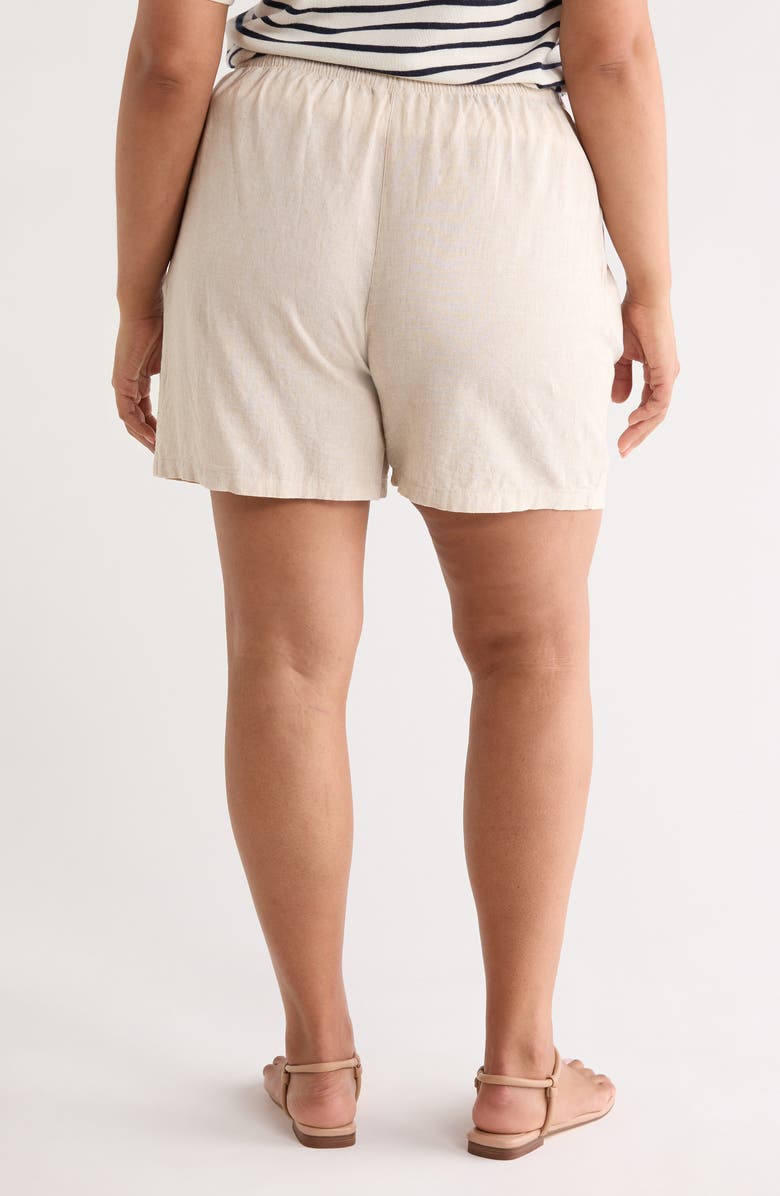Caslon<sup>®</sup> Linen Blend Drawstring Shorts, Alternate, color, Flax