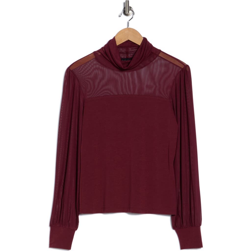 Sanctuary Life Of The Party Long Sleeve Top In Burgundy