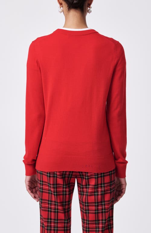 Trina Turk Jaguar Heart Sweater In Red