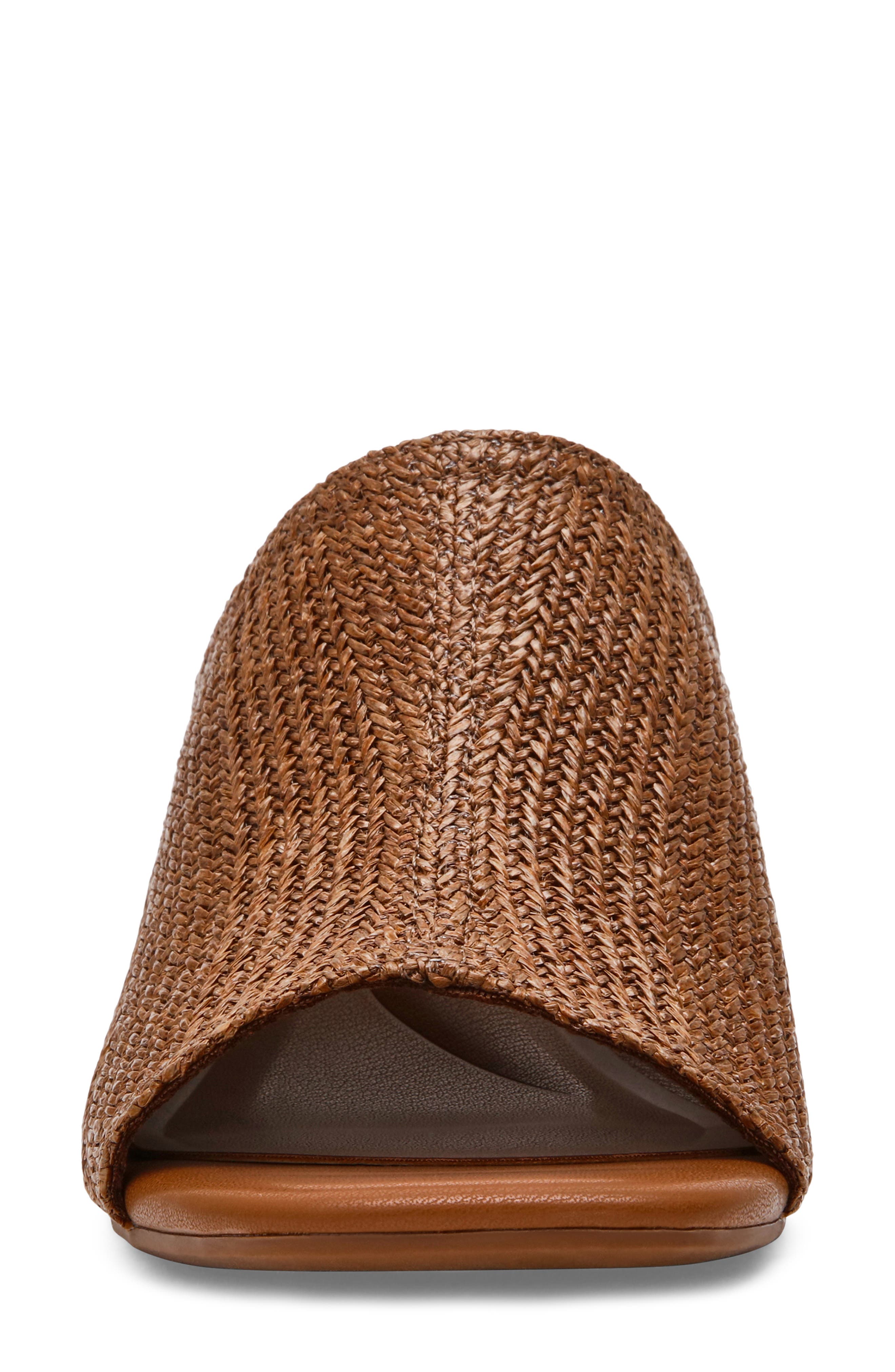 Flutter Slide Sandal, Alternate, color, BROWN RAFFIA